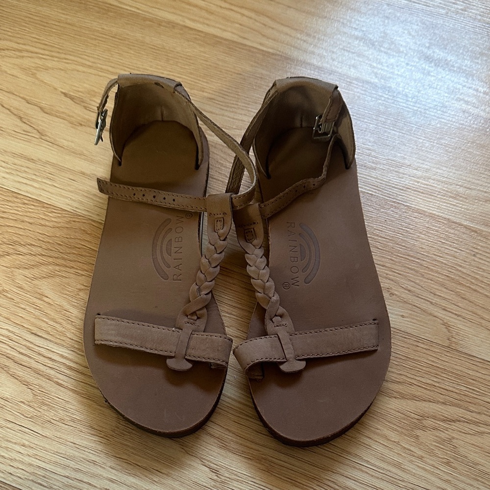 Rainbow Tan Leather Sandals